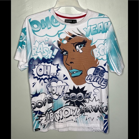 Contender All Over Print (AOP) Comic Style Tee Size Large - Picture 1 of 6
